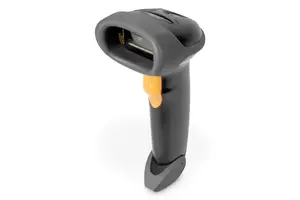 Digitus 1D Barcode Hand Scanner Handheld Linear Barcode Reader Wired USB and RJ-45 Interfaces Black IP54 with 2 Meter Cable