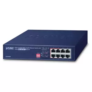 PLANET GSD-804P tīkla pārslēgs Nepārvaldīts Gigabit Ethernet (10/100/1000) Power over Ethernet (PoE) 1U Zils