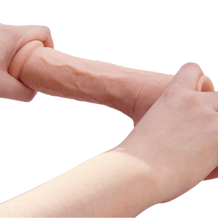 Dildo BAILE Realistic Skin 22 cm — realistic-texture flexible shaft, sturdy base, 0.52 kg