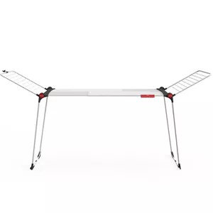 Clothes drying rack VILEDA 169959 — aluminium, 30 m drying space, foldable, telescopic, castor wheels, white
