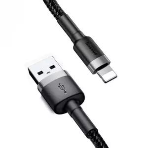 Baseus CALKLF-AG1 Nylon Data & Charging Cable USB-C QC3.0 2.4A to Lightning 0.5m black, gray