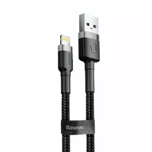 Baseus CALKLF-AG1 Nylon Data & Charging Cable USB-C QC3.0 2.4A to Lightning 0.5m black, gray