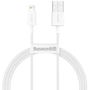 USB A to Lightning cable Baseus CALYS-A02, 1 m, 2.4 A, 480 Mb/s, white