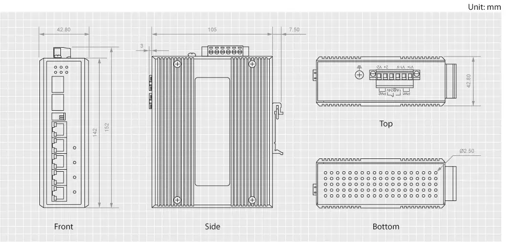 Industrial Switch LevelOne 6-Port Gigabit PoE Photo 2