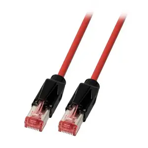 Networking cable EFB Elektronik K8048PUI30 Cat6a S/FTP (S-STP) 30 m Black/Red, RJ-45 gold-plated contacts