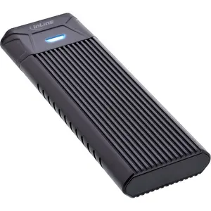 InLine USB3.2 Gen.2 USB-C to M.2 SSD Enclosure for PCIe NVMe and SATA drives, 10 Gbit/s data transfer rate, black
