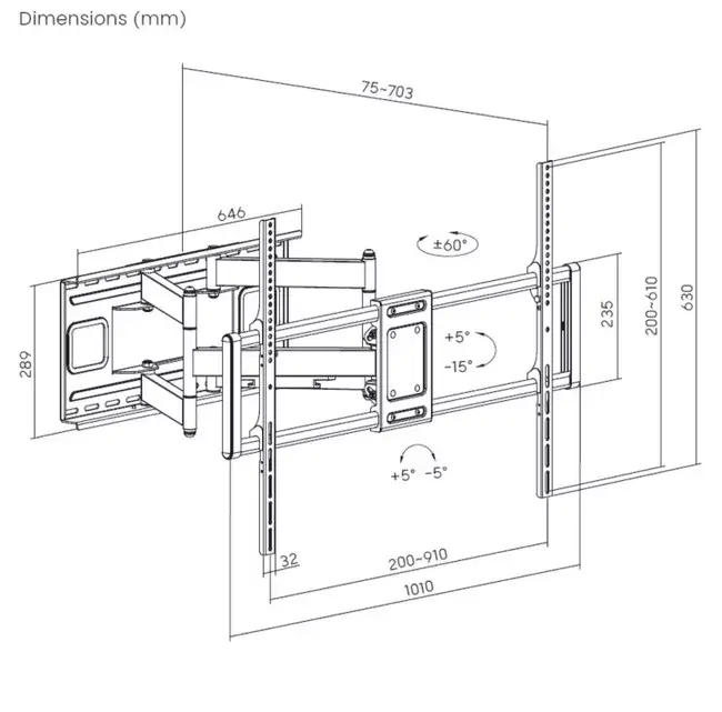 Televizora sienas stiprinājums Equip 37"-70" Photo 10