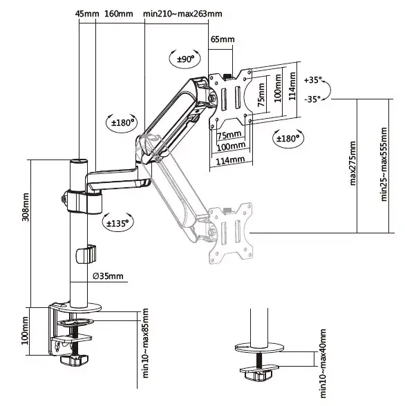Monitor Desk Mount Bracket Equip 13"-32" Photo 8