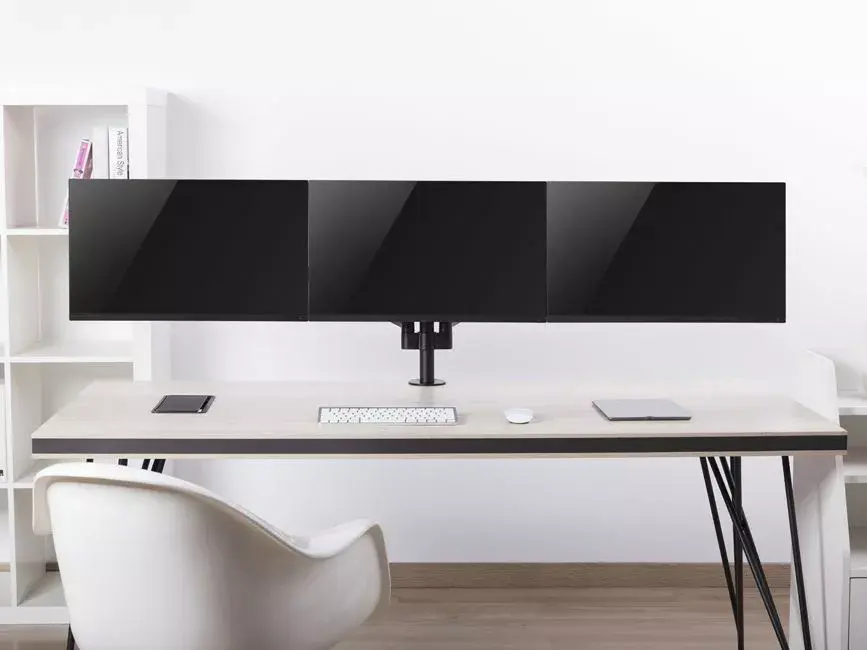 Triple Monitor Desk Mount Bracket Equip 17"-27" Photo 5