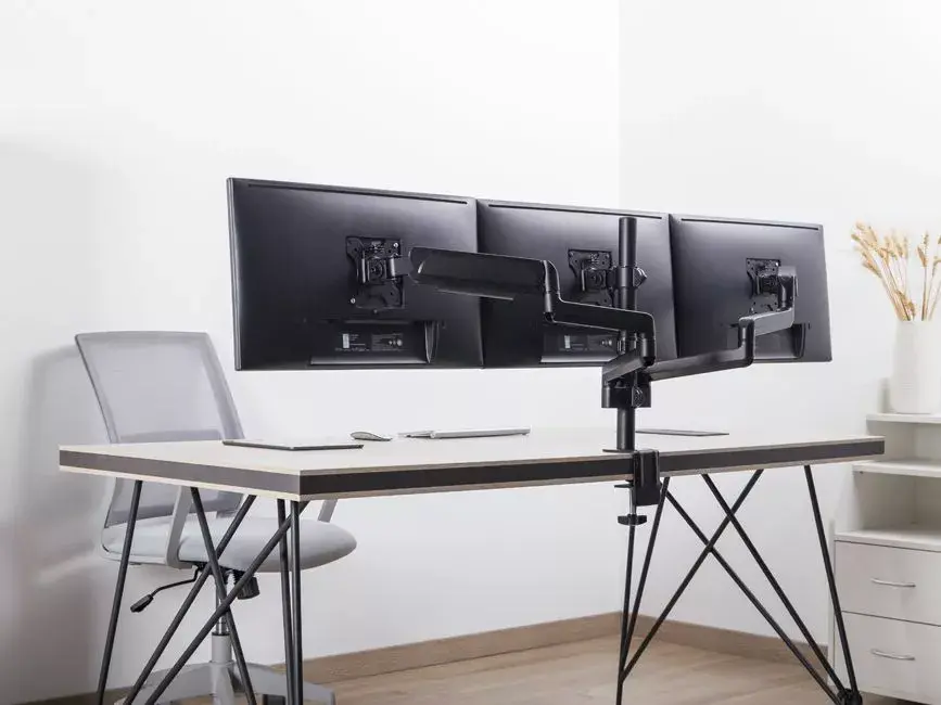 Triple Monitor Desk Mount Bracket Equip 17"-27" Photo 6