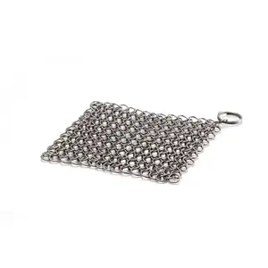 Grill cleaner Petromax Chain Mail Cleaner XL — stainless steel, 200×200 mm for cast and wrought iron