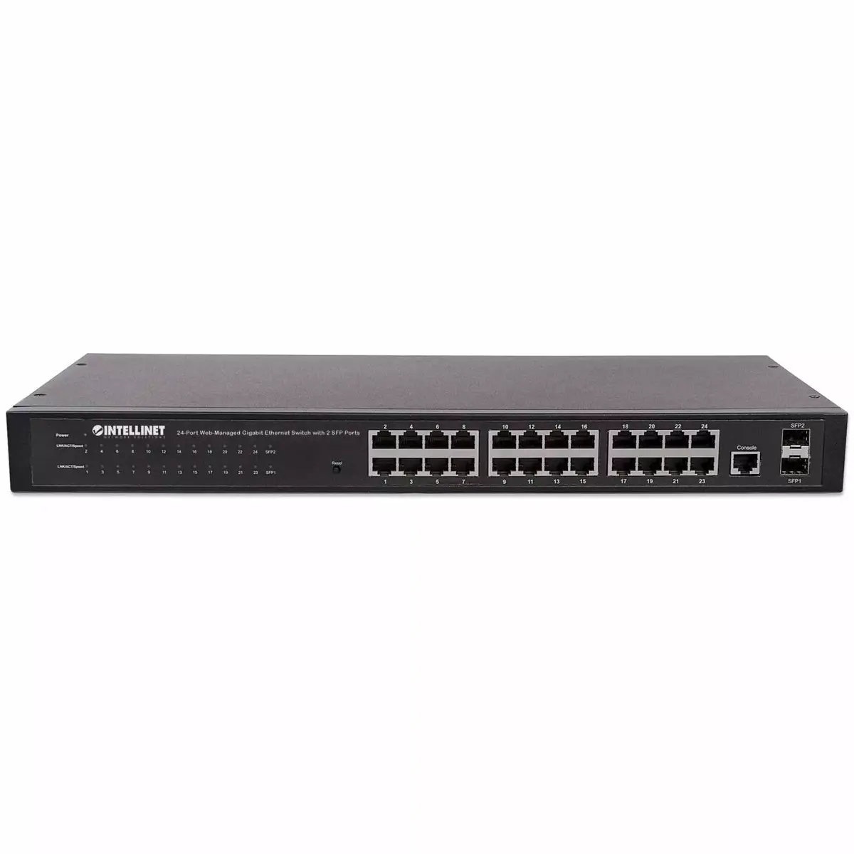 Управляемый коммутатор Intellinet 24-портовый Gigabit Rackmount 4 SFP Photo 4
