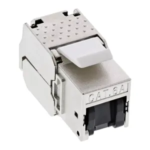 InLine RJ45 Keystone Jack Snap-In module Cat.6a with dust cover blue