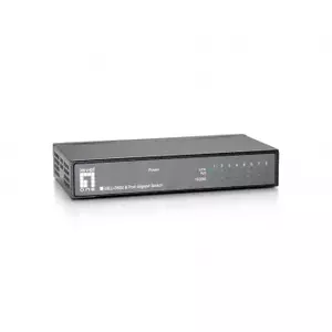 LevelOne GEU-0822 Nepārvaldīts Gigabit Ethernet (10/100/1000) Melns