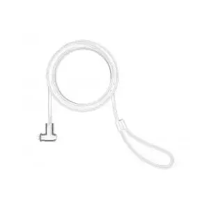 Security cable lock Compulocks CL15W T-bar keyed round-key lock for laptops and PCs, white/silver