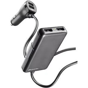 Автомобильное зарядное устройство Cellularline Family, 4 порта USB, 7.2A, черный
