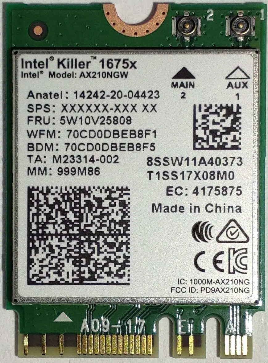Iekšējais WLAN Intel Killer AX1675x Photo 2