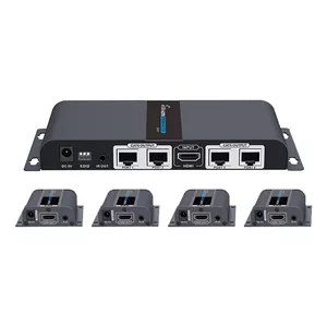 HDMI amplifier splitter DELTACO HDMI-276 — HDMI 1080p 60Hz signal booster for runs up to 40 m