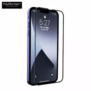 MyScreen Diamond Edge 5D Full Glue 0.33mm Stikls priekš Apple  iPhone 13 / 13 Pro Pilna izmēra ar Melnu rāmi