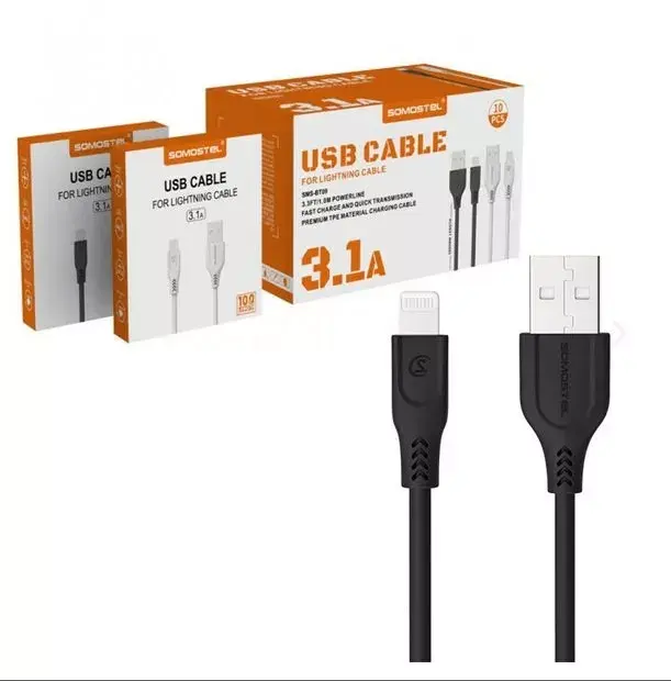 Кабель SOMOSTEL SMS-BT09 Lightning USB-A 1м Photo 3