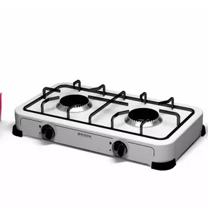 Gas Hob BROCK GS 002 W — 2-burner countertop hob, white, LPG, rotary front controls