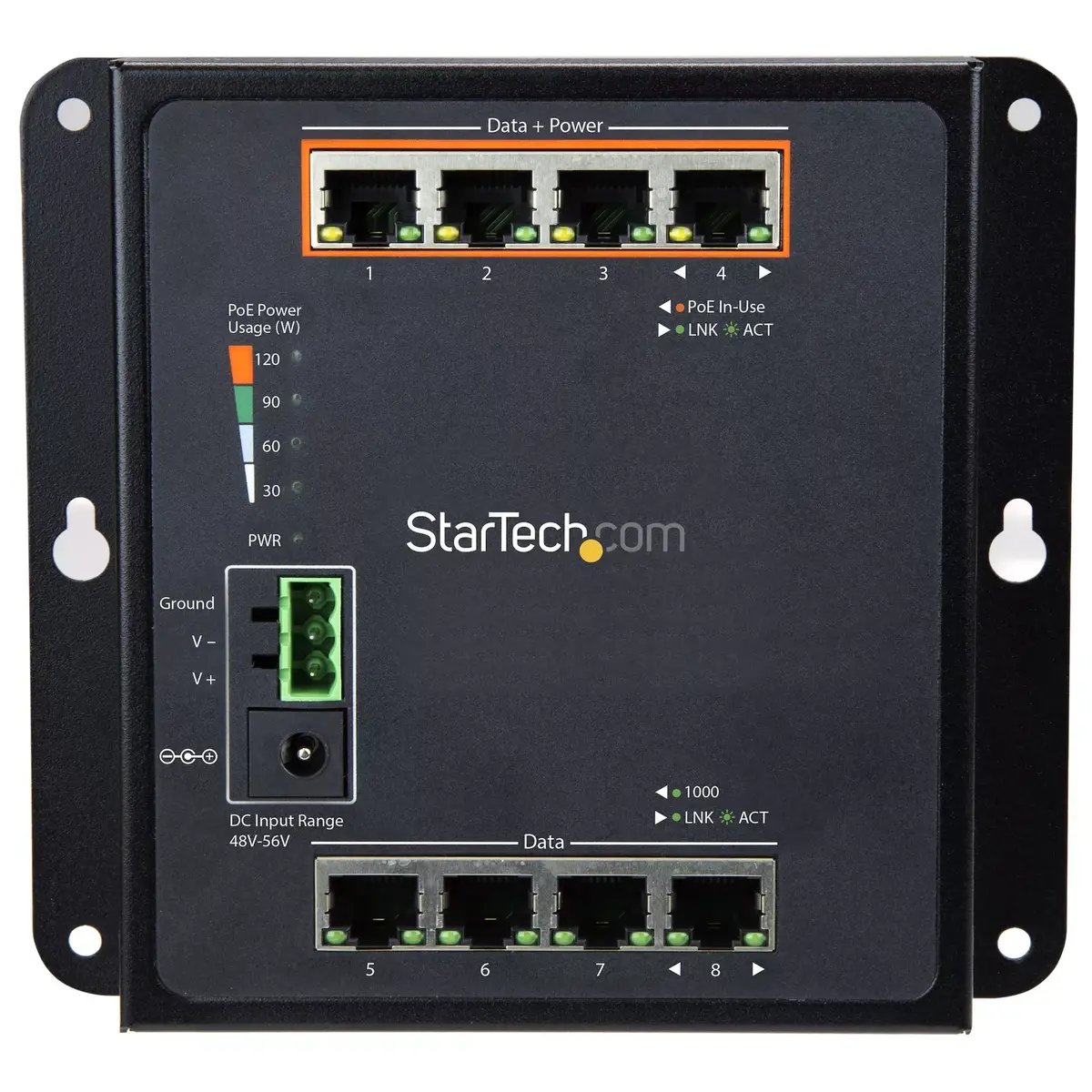 Управляемый коммутатор StarTech.com Industrial 8 Port Gigabit PoE Switch Photo 3