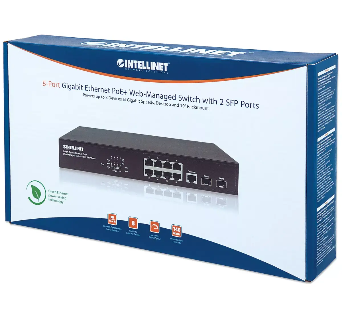 Pārvaldāms slēdzis Intellinet 8-portu Gigabit Ethernet PoE+ Photo 8