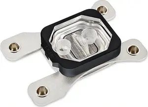 Aqua-Computer CPU water block cuplex kryos NEXT RGBpx for AMD AM4 / Ryzen 3000/5000, acrylic top with 925 silver, black