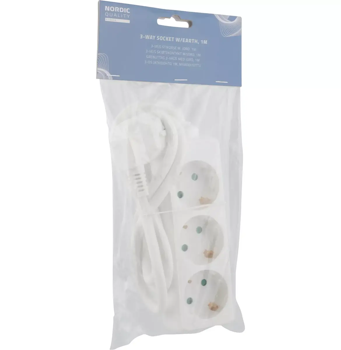 DELTACO 3-way power strip with earth 322129 Photo 2