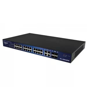 ALLNET ALL-SG8428PM tīkla pārslēgs Vadīts L2 Gigabit Ethernet (10/100/1000) Power over Ethernet (PoE) 1U Melns