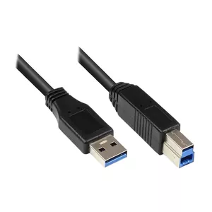 EXSYS EX-K1502 USB kabelis 0,5 m USB 3.2 Gen 1 (3.1 Gen 1) USB A USB B Melns