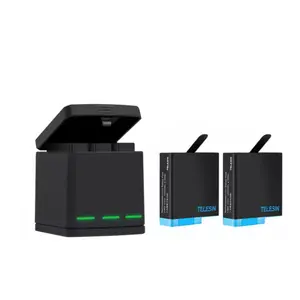 Three-channel charger Telesin GP-BNC-801 for GoPro Hero5/6/7/8 with charging slot for 2 batteries