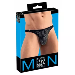 Мужской низкая стринг Svenjoyment 21115861701, размер S, чёрный, 90% полиэстер/10% спандекс с стразами