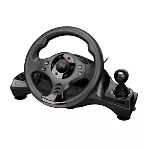 Nitho 380892 Black USB Steering wheel + Pedals Analogue / Digital Nintendo Switch, Nintendo Switch Lite, PC, PlayStation 4, Playstation 3, Xbox One, Xbox One S, Xbox One X, Xbox Series S, Xbox Series X