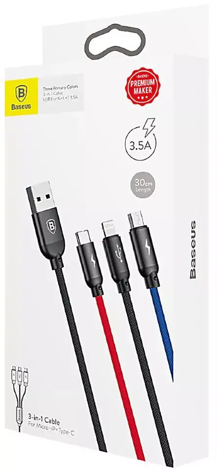 Baseus CAMLT-ASY01 USB A to USB C/Micro USB/Lightning cable Photo 9