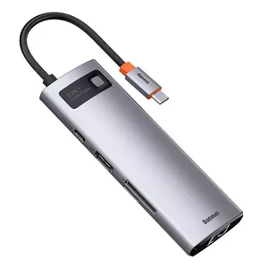USB хаб Baseus Metal Gleam USB 3.2 Gen 1 Type-C Серый