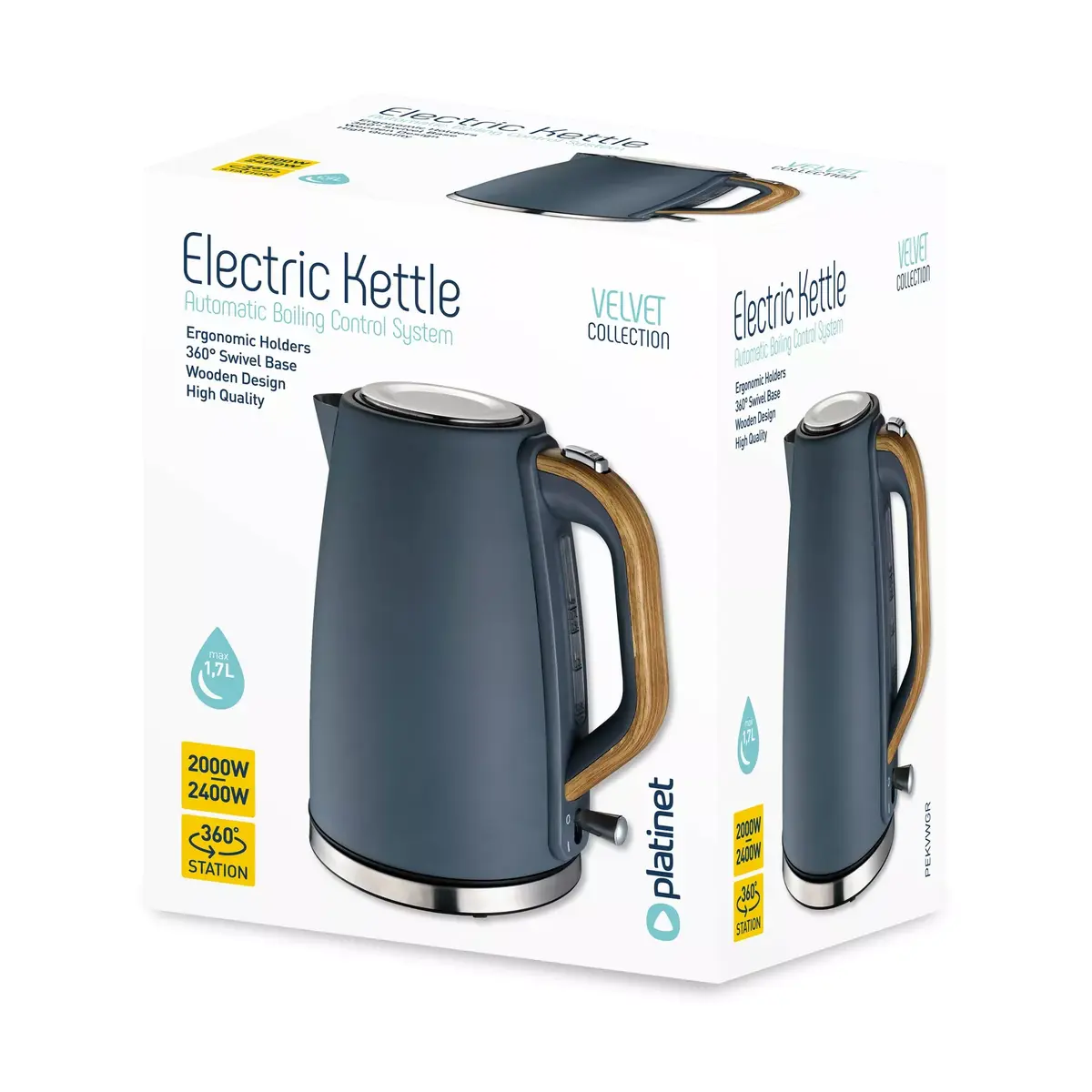 Electric kettle Platinet 1.7L 2200W PEKVWGR Photo 5