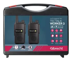 Рация Midland Albrecht Tectalk Worker 3 черная на 16 каналов комплект с дальностью до 10000 м и встроенным аккумулятором 2200 мАч