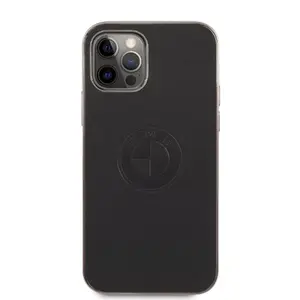 BMW Signature Leather Hard Case for iPhone 12 and iPhone 12 Pro, Black