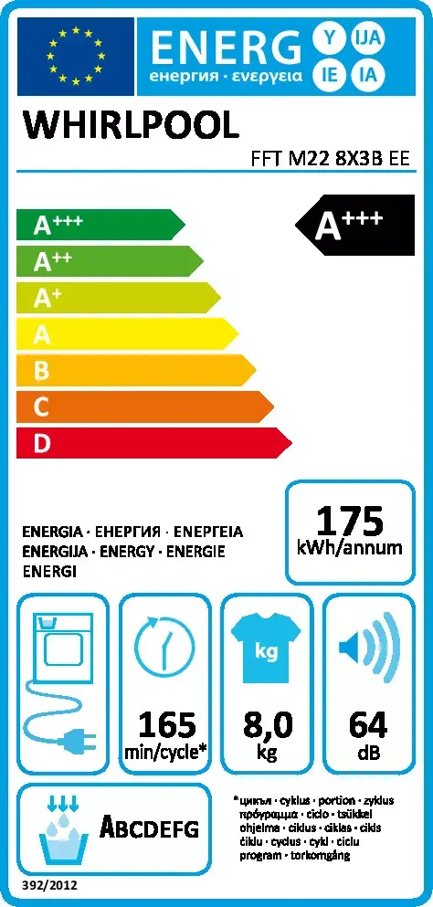 Сушильная машина Whirlpool FFT M22 8X3B EE Photo 12