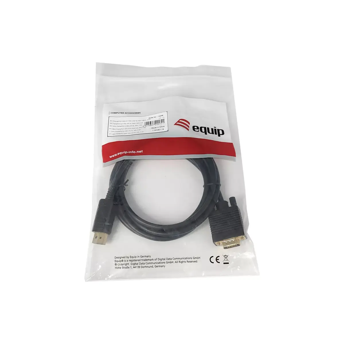 Equip DisplayPort vīriešu uz VGA vīriešu kabelis Photo 4
