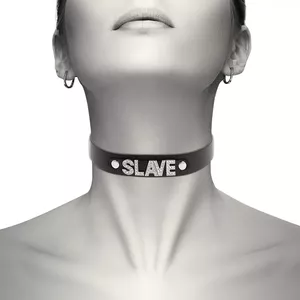 COQUETTE Choker D-229290 — vegan leather adjustable necklace, metal clasp