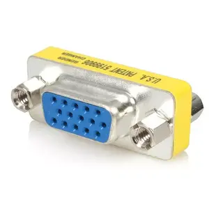 VGA HD15 Gender Changer F/F StarTech Slimline — nickel contacts, silver