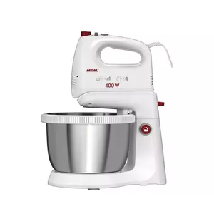 Ручной миксер MPM MMR-21Z, 400 Вт, поворотная чаша 3.5 л из нержавеющей стали, 5 скоростей, турбо, можно мыть в посудомойке