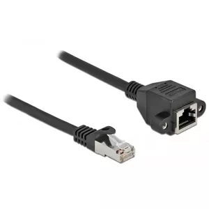 Network Extension Cable S/FTP RJ45 plug to RJ45 jack Cat.6A 2 m black DeLOCK 87002
