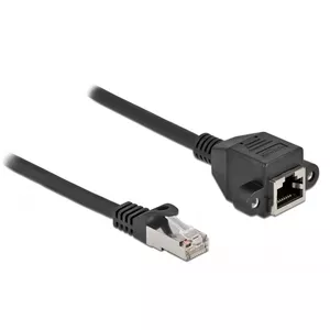 Network Extension Cable DeLOCK S/FTP RJ45 plug to RJ45 jack Cat.6A 1 m black 87001