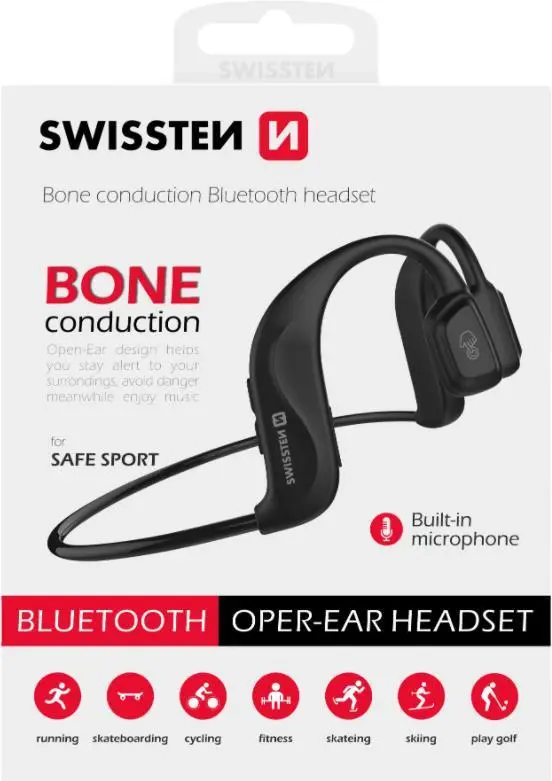 Austiņas Swissten Bone Conduction Bluetooth V5