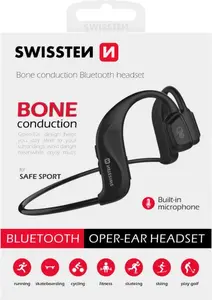 Austiņas Swissten Bone Conduction Bluetooth V5.0 Melnas