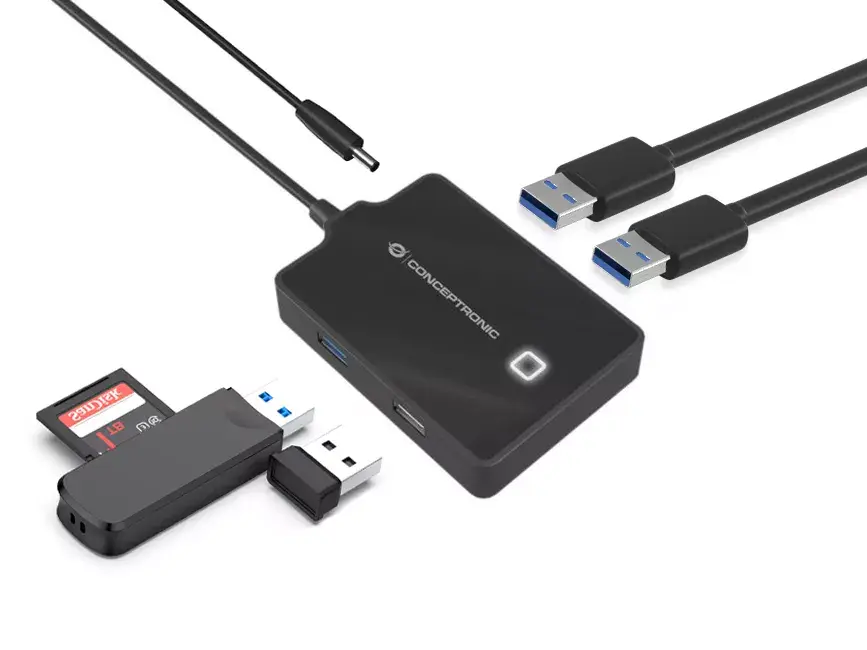 USB хаб Conceptronic HUBBIES 4-Port USB 3.0/2.0 Hub Photo 4