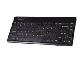 Perixx PERIBOARD-409H Mini Wired USB Keyboard with USB Hub and 1.8 m Cable in Black